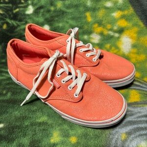 Coral Lace up Vans sneakers